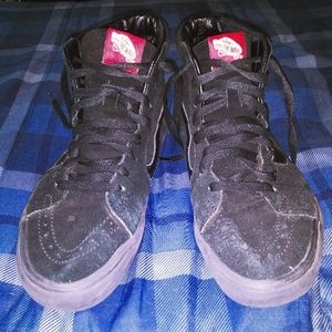 Vans Off The Wall Black/Black High Top Skate Shoes